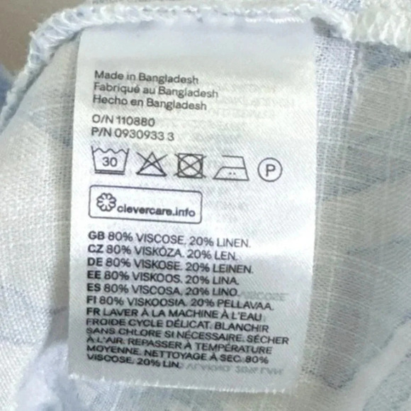 H&M Strappy Top White Blue Pattern - Picture 9 of 14